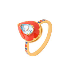 Blue topaz and enamel ring by Azga